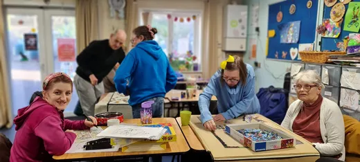 Colourful artwork and crafts made by Spiral members