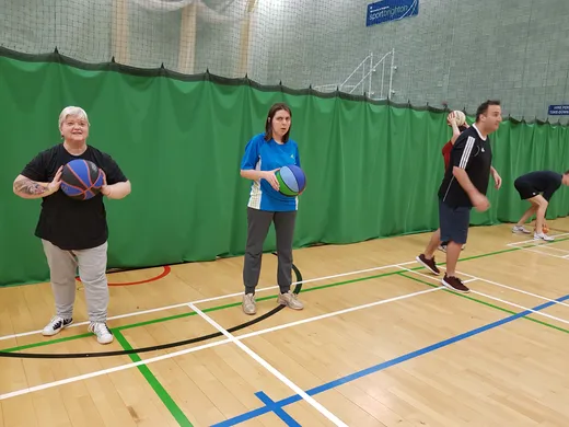 Members taking part in a sports session