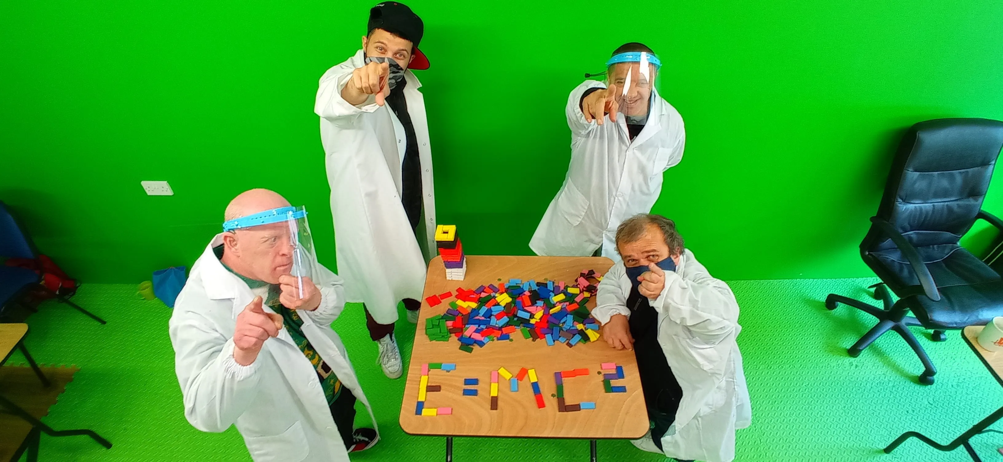 Spiral members getting creative in the studio